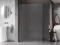 Mexen Kioto-X douchewand Walk-in 160 x 200 cm, ijsglas 10 mm, roze goud - 800-160-101-60-30-X