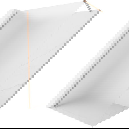 Mexen Kioto-X Τοιχίο ντουζ Walk-in 140 x 200 cm, παγετός 10 mm, βούρτσισμένο χαλκό