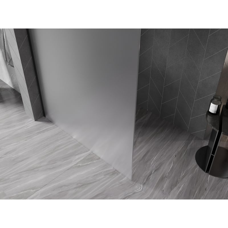 Mexen Kioto-X staklena pregrada za tuš Walk-in 80 x 200 cm, mraz 10 mm, crna - 800-080-101-70-30-X