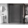 Mexen Kioto-X paroi de douche Walk-in 80 x 200 cm, givré 10 mm, noir - 800-080-101-70-30-X