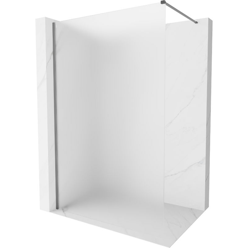 Mexen Kioto-X Duschwand Walk-in 70 x 200 cm, Frostglas 10 mm, Gun Metal - 800-070-101-95-30-X