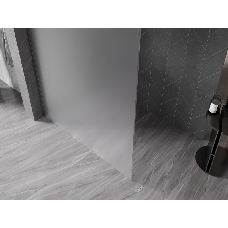 Mexen Kioto-X paroi de douche Walk-in 90 x 200 cm, givrée 10 mm, métal noir - 800-090-101-95-30-X