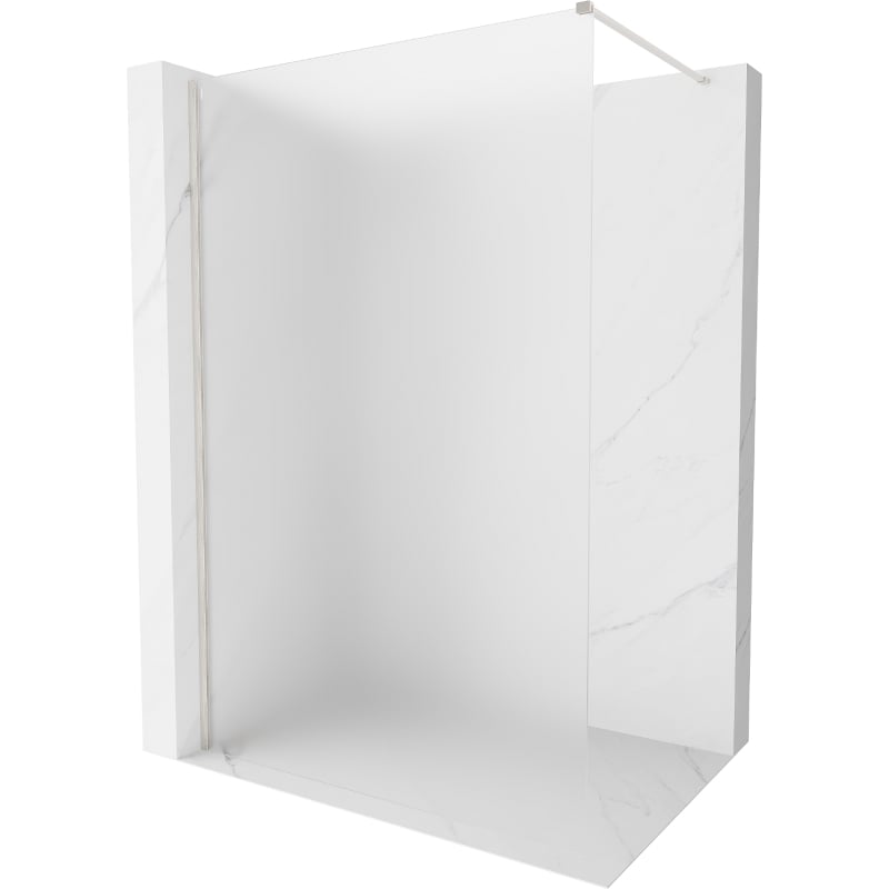 Mexen Kioto-X Duschabtrennung Walk-in 60 x 200 cm, Frost 10 mm, gebürsteter Nickel - 800-060-101-97-30-X