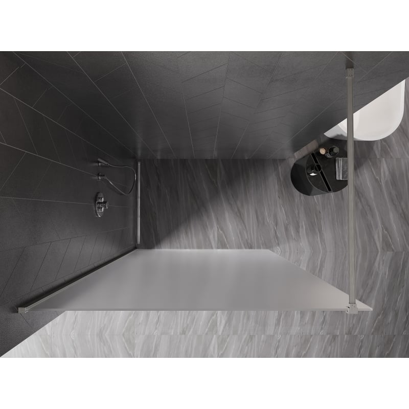 Mexen Kioto-X paroi de douche Walk-in 100 x 200 cm, givre 10 mm, nickel brossé - 800-100-101-97-30-X