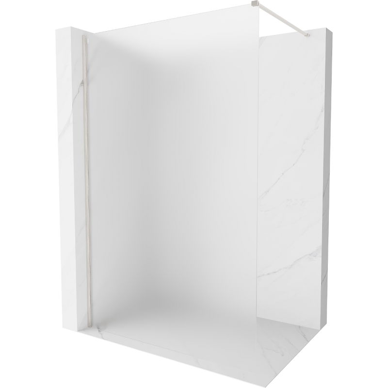 Mexen Kioto-X Duschwand Walk-in 140 x 200 cm, Frost 10 mm, gebürsteter Nickel - 800-140-101-97-30-X