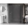 Mexen Kioto-X Walk-in Shower Panel 140 x 200 cm, Frosted 10 mm, Brushed Nickel - 800-140-101-97-30-X