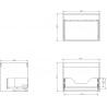 Mexen Box-A caisson d'armoire sous lavabo 60 cm, 1 tiroir, blanc brillant - 91AX0-0600-470-1-00