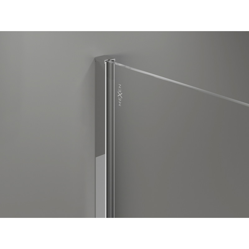Mexen Kioto-X staklena tuš stijena Walk-in 60 x 200 cm, grafit 10 mm, krom - 800-060-101-01-40-X