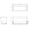 Mexen Box-A Korpus des Waschtischunterschranks 100 cm, 1 Schublade, Weiß Hochglanz - 91AX0-1000-470-1-00