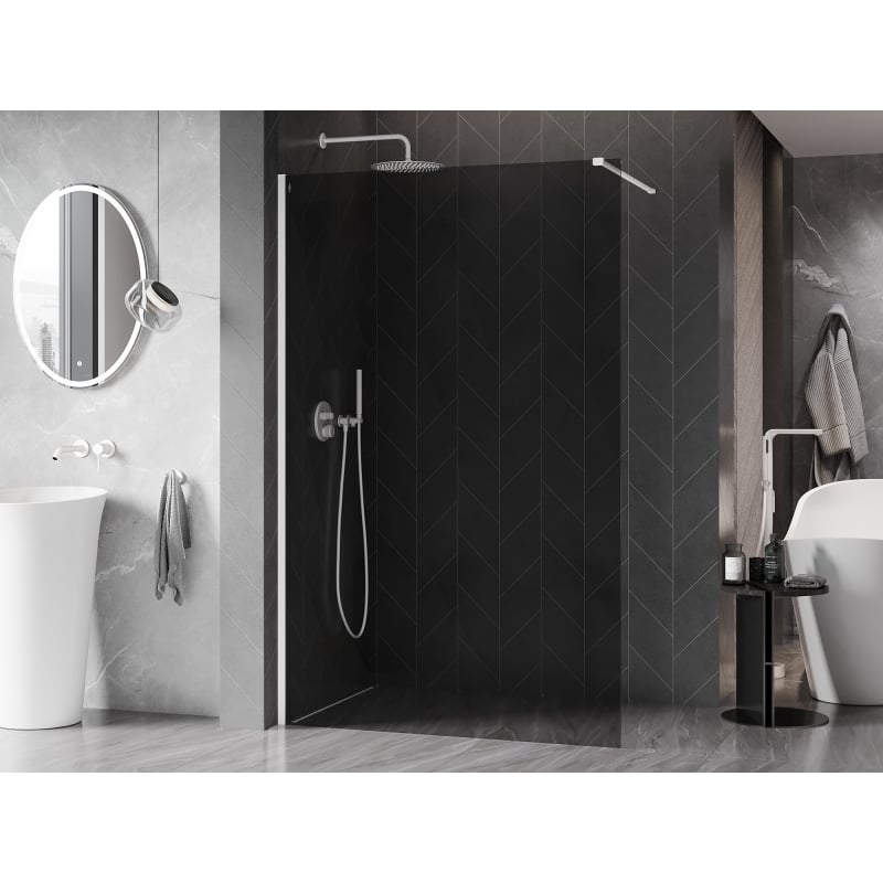 Mexen Kioto-X dušisein Walk-in 50 x 200 cm, grafiit 10 mm, valge - 800-050-101-20-40-X
