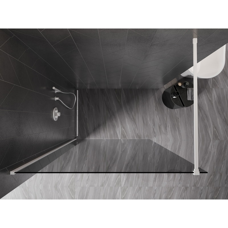 Mexen Kioto-X dušisein Walk-in 80 x 200 cm, grafiit 10 mm, valge - 800-080-101-20-40-X