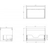 Mexen Box-A valamualuse kapi korpus 70 cm, 1 sahtel, hall matt - 91AX0-0700-470-1-62