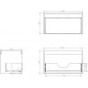 Mexen Box-A corps d'armoire sous-lavabo 80 cm, 1 tiroir, gris mat - 91AX0-0800-470-1-62