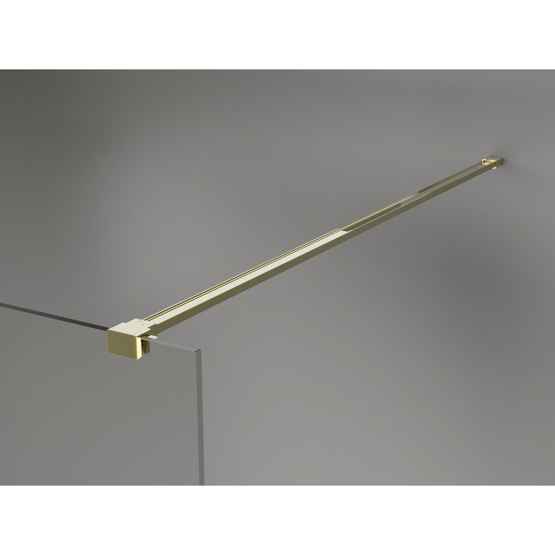 Mexen Kioto-X Walk-in Shower Wall 160 x 200 cm, Graphite 10 mm, Gold - 800-160-101-50-40-X