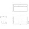Mexen Box-A Korpus des Waschbeckenschranks 90 cm, 1 Schublade, Grau matt - 91AX0-0900-470-1-62