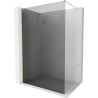 Mexen Kioto-X Walk-in Shower Wall 60 x 200 cm, 10 mm Graphite, Brushed Gold - 800-060-101-55-40-X
