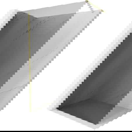 Mexen Kioto-X Duschwand Walk-in 100 x 200 cm, Graphit 10 mm, Gebürstetes Gold - 800-100-101-55-40-X