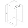 Mexen Kioto-X Walk-in Shower Wall 120 x 200 cm, 10 mm Graphite, Brushed Gold - 800-120-101-55-40-X