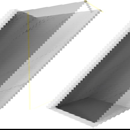 Mexen Kioto-X walk-in shower wall 150 x 200 cm, graphite 10 mm, brushed gold - 800-150-101-55-40-X