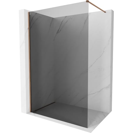 Mexen Kioto-X Walk-in Shower Wall 150 x 200 cm, Graphite 10 mm, Rose Gold - 800-150-101-60-40-X