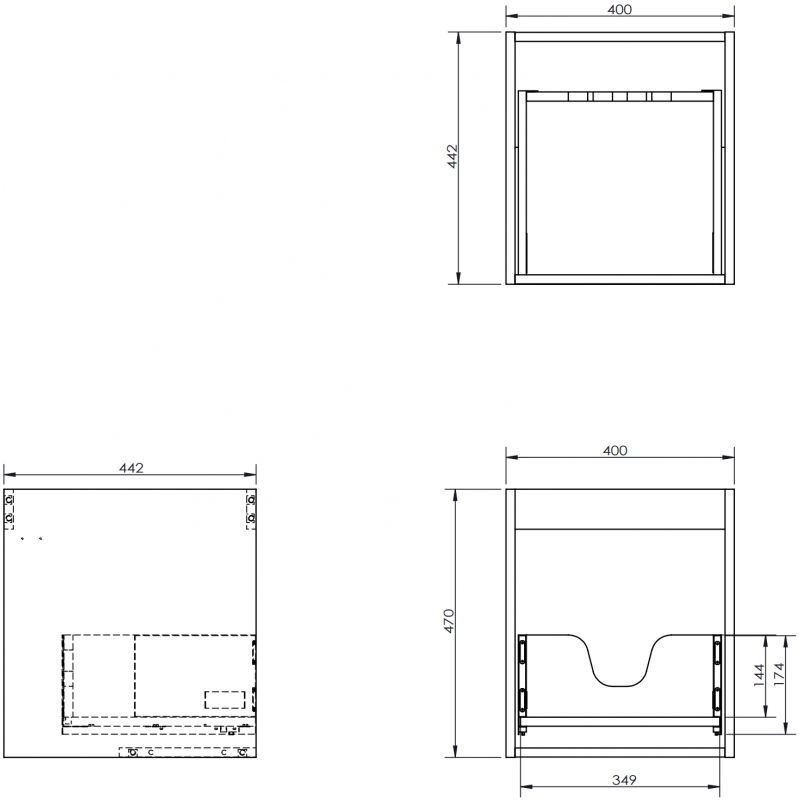 Mexen Box-A Under-Sink Cabinet Unit 40 cm, 1 Drawer, Black Gloss - 91AX0-0400-470-1-70
