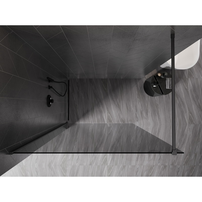 Mexen Kioto-X ścianka prysznicowa Walk-in 160 x 200 cm, grafit 10 mm, gun gray szczotkowany - 800-160-101-66-40-X