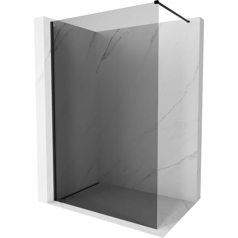 Mexen Kioto-X Duschwand Walk-in 100 x 200 cm, Graphit 10 mm, schwarz - 800-100-101-70-40-X