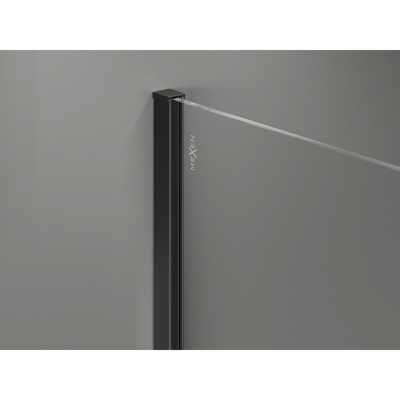 Mexen Kioto-X ścianka prysznicowa Walk-in 150 x 200 cm, grafit 10 mm, czarna - 800-150-101-70-40-X