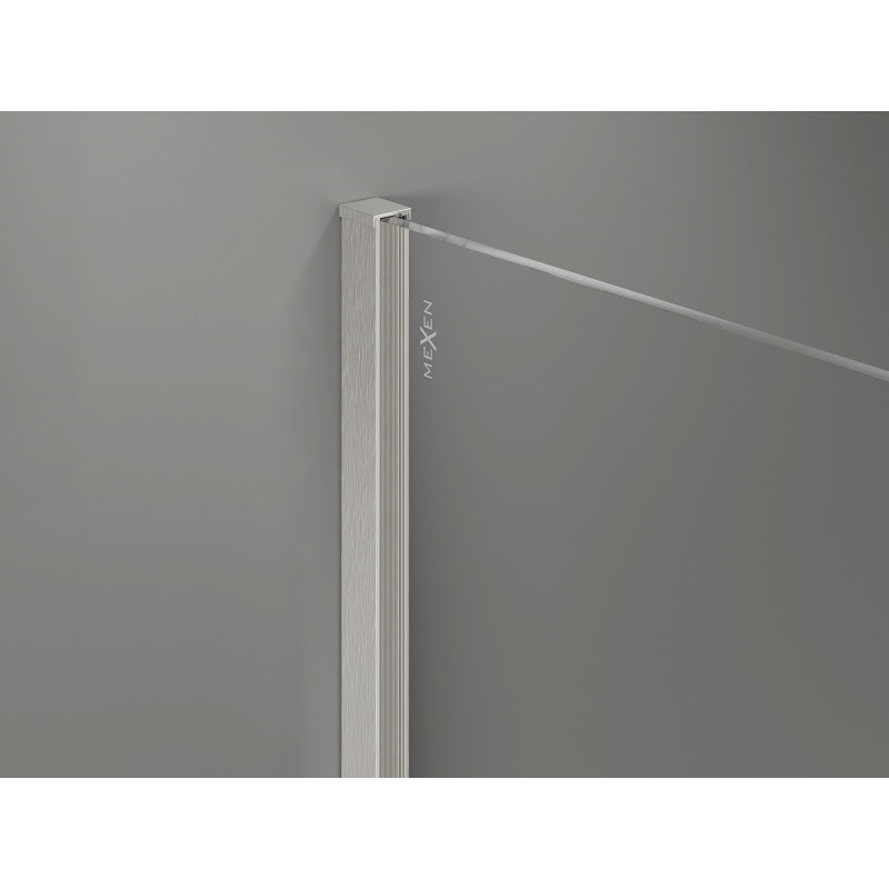 Mexen Kioto-X Walk-in Shower Wall 80 x 200 cm, Graphite 10 mm, Brushed Nickel - 800-080-101-97-40-X