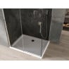 Mexen Omega Duschkabine, Schiebetür, 100 x 80 cm, Graphit, Chrom + Duschwanne Flat, weiß - 825-100-080-01-40-4010