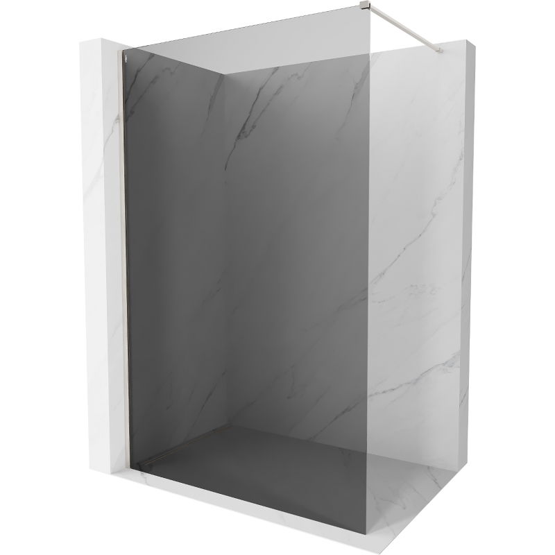 Mexen Kioto-X Duschwand Walk-in 110 x 200 cm, Graphit 10 mm, gebürsteter Nickel - 800-110-101-97-40-X