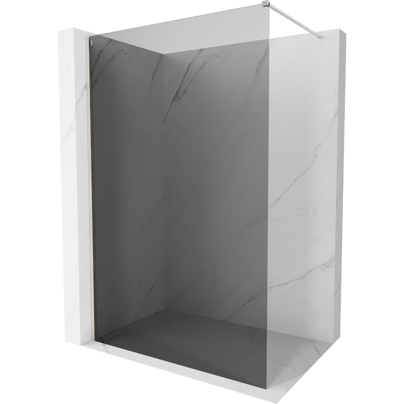 Mexen Kioto-X staklena stijenka za tuš Walk-in 110 x 200 cm, grafit 10 mm, brušeni nikal - 800-110-101-97-40-X