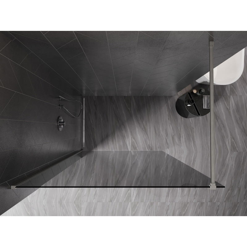 Mexen Kioto-X dušisein Walk-in 120 x 200 cm, grafiit 10 mm, harjatud nikkel - 800-120-101-97-40-X
