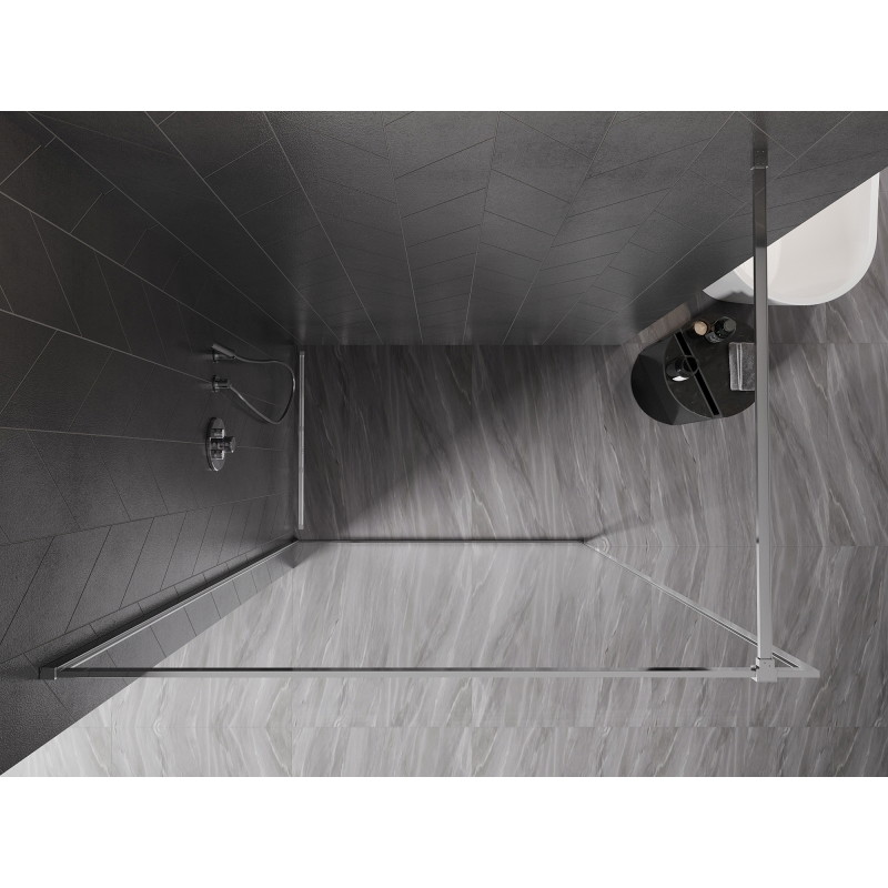 Mexen Kioto-XF dušisein Walk-in raamiga 80 x 202 cm, läbipaistev 10 mm, kroom - 800-080-104-01-00-X