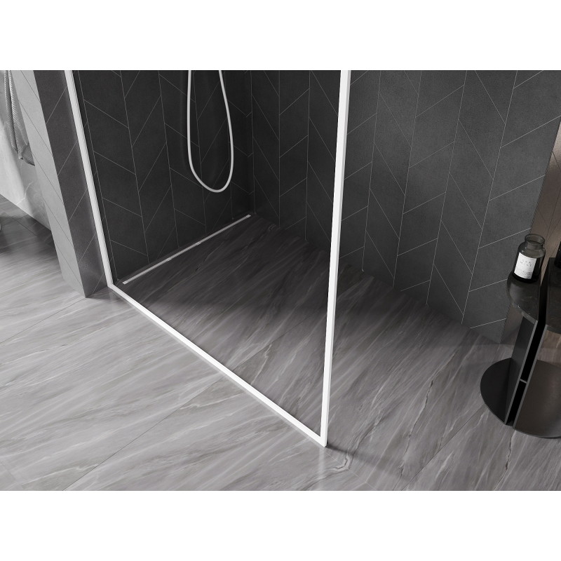Mexen Kioto-XF dušisein Walk-in raamiga 110 x 202 cm, läbipaistev 10 mm, valge - 800-110-104-20-00-X