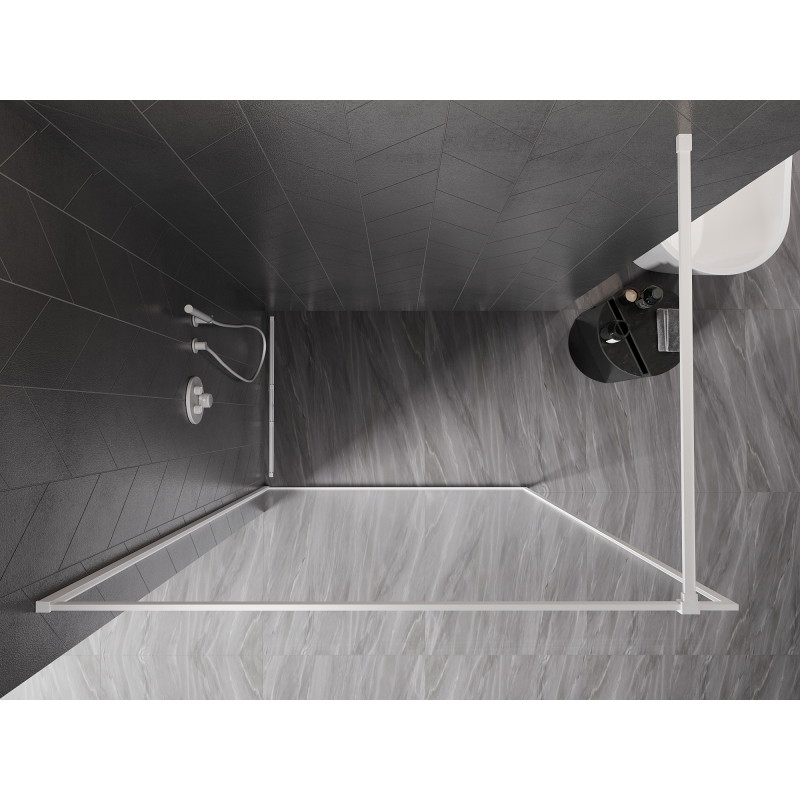 Mexen Kioto-XF dušisein Walk-in raamiga 120 x 202 cm, läbipaistev 10 mm, valge - 800-120-104-20-00-X