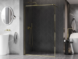 Mexen Kioto-XF Walk-in tuš zid s okvirom 80 x 202 cm, proziran 10 mm, zlatni - 800-080-104-50-00-X