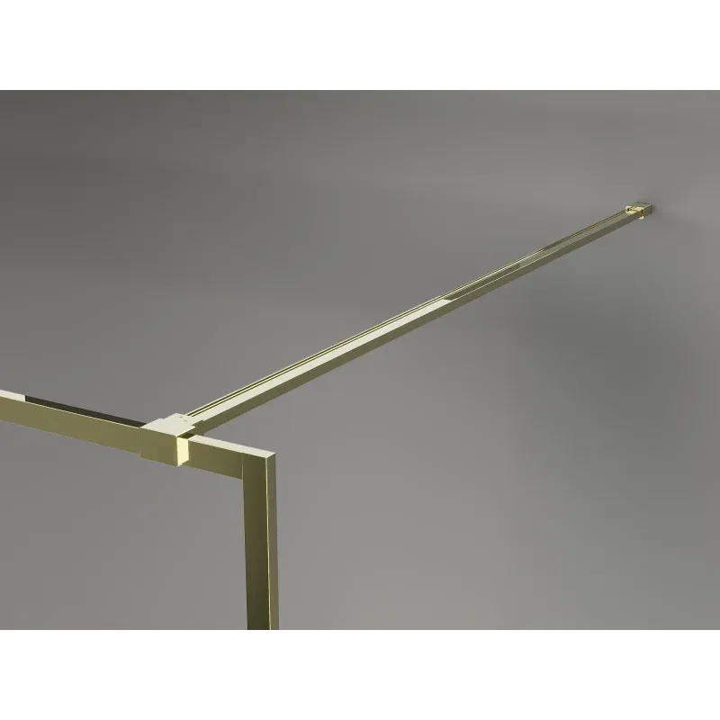 Mexen Kioto-XF Walk-In-Duschwand mit Rahmen 90 x 202 cm, transparent 10 mm, gold - 800-090-104-50-00-X