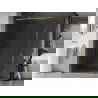Mexen Kioto-XF douchewand Walk-in met frame 100 x 202 cm, transparant 10 mm, goud - 800-100-104-50-00-X