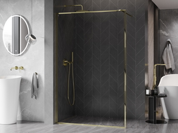Mexen Kioto-XF douchewand Walk-in met frame 100 x 202 cm, transparant 10 mm, goud - 800-100-104-50-00-X