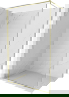 Mexen Kioto-XF paroi de douche Walk-in avec cadre 70 x 202 cm, transparent 10 mm, or brossé - 800-070-104-55-00-X