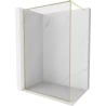 Mexen Kioto-XF ścianka prysznicowa Walk-in z ramką 90 x 202 cm, transparent 10 mm, złota szczotkowana - 800-090-104-55-00-X