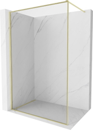 Mexen Kioto-XF tuš zid Walk-in s okvirom 100 x 202 cm, proziran 10 mm, zlatna brušena - 800-100-104-55-00-X