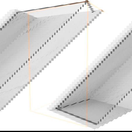 Mexen Kioto-XF inloopdouchewand met frame 90 x 202 cm, transparant 10 mm, roze goud - 800-090-104-60-00-X