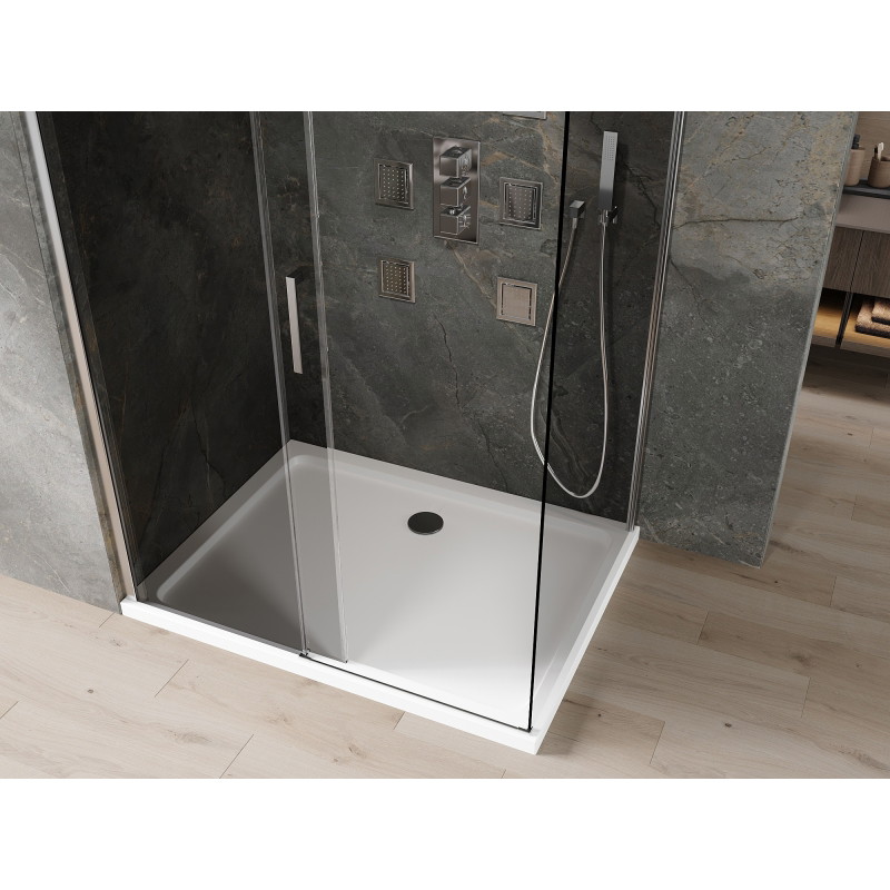 Mexen Omega lükandustega dušinurk 120 x 70 cm, grafiit, kroom + Flat dušialus, valge - 825-120-070-01-40-4010
