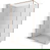 Mexen Kioto-XF Duschwand Walk-in mit Rahmen 140 x 202 cm, transparent 10 mm, gebürstetes Kupfer - 800-140-104-65-00-X