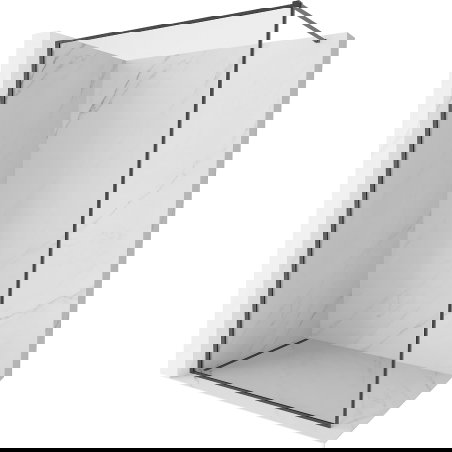 Mexen Kioto-XF tuš stena Walk-in z okvirjem 90 x 202 cm, prozorna 10 mm, brušena pištolsko siva - 800-090-104-66-00-X