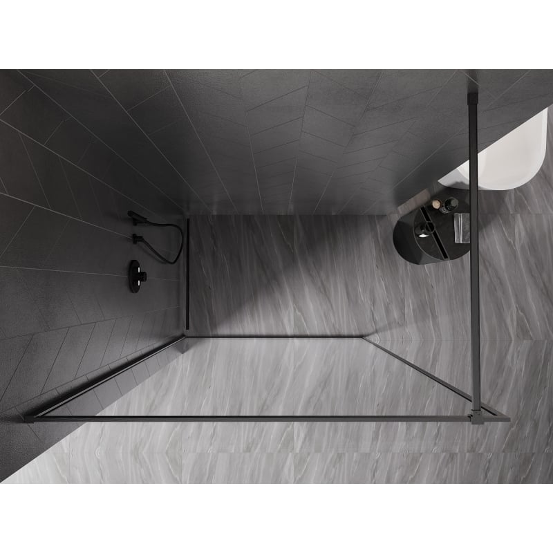 Mexen Kioto-XF ścianka prysznicowa Walk-in z ramką 110 x 202 cm, transparent 10 mm, gun gray szczotkowany - 800-110-104-66-00-X