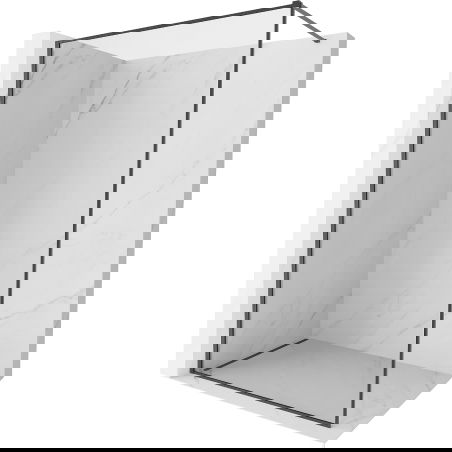 Mexen Kioto-XF Duschwand Walk-in mit Rahmen 150 x 202 cm, transparent 10 mm, gebürstet in Gun Gray - 800-150-104-66-00-X