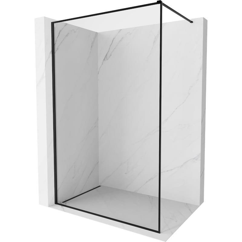 Mexen Kioto-XF Duschwand Walk-in mit Rahmen 150 x 202 cm, transparent 10 mm, schwarz - 800-150-104-70-00-X